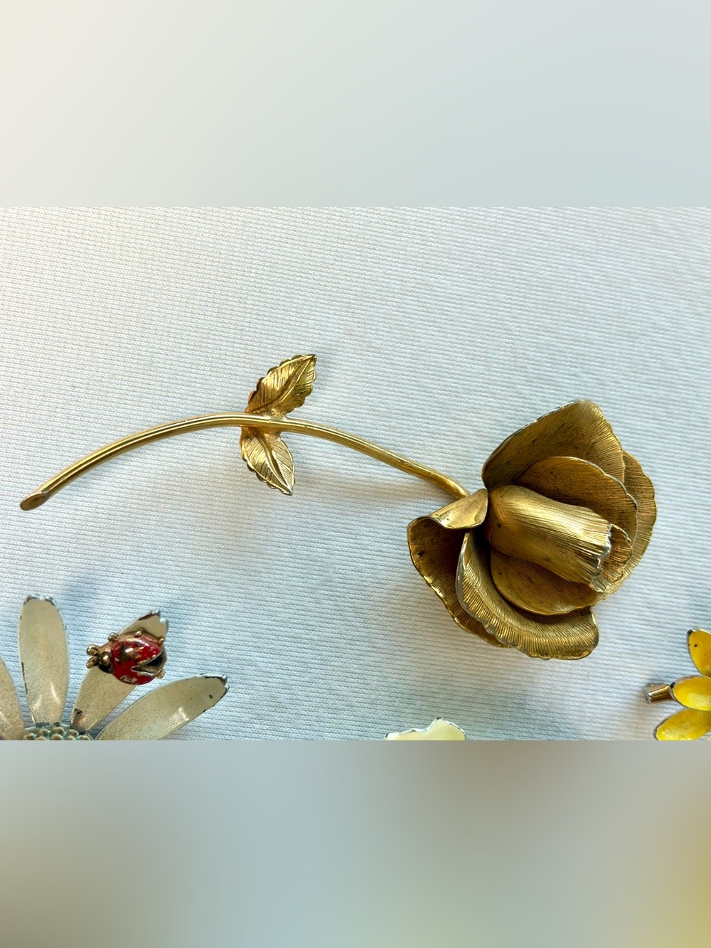 Vintage & Modern 6-Brooch Bundle: Flowers, Giovanni, Sterling/gold filled, GUC - Picture 7 of 13